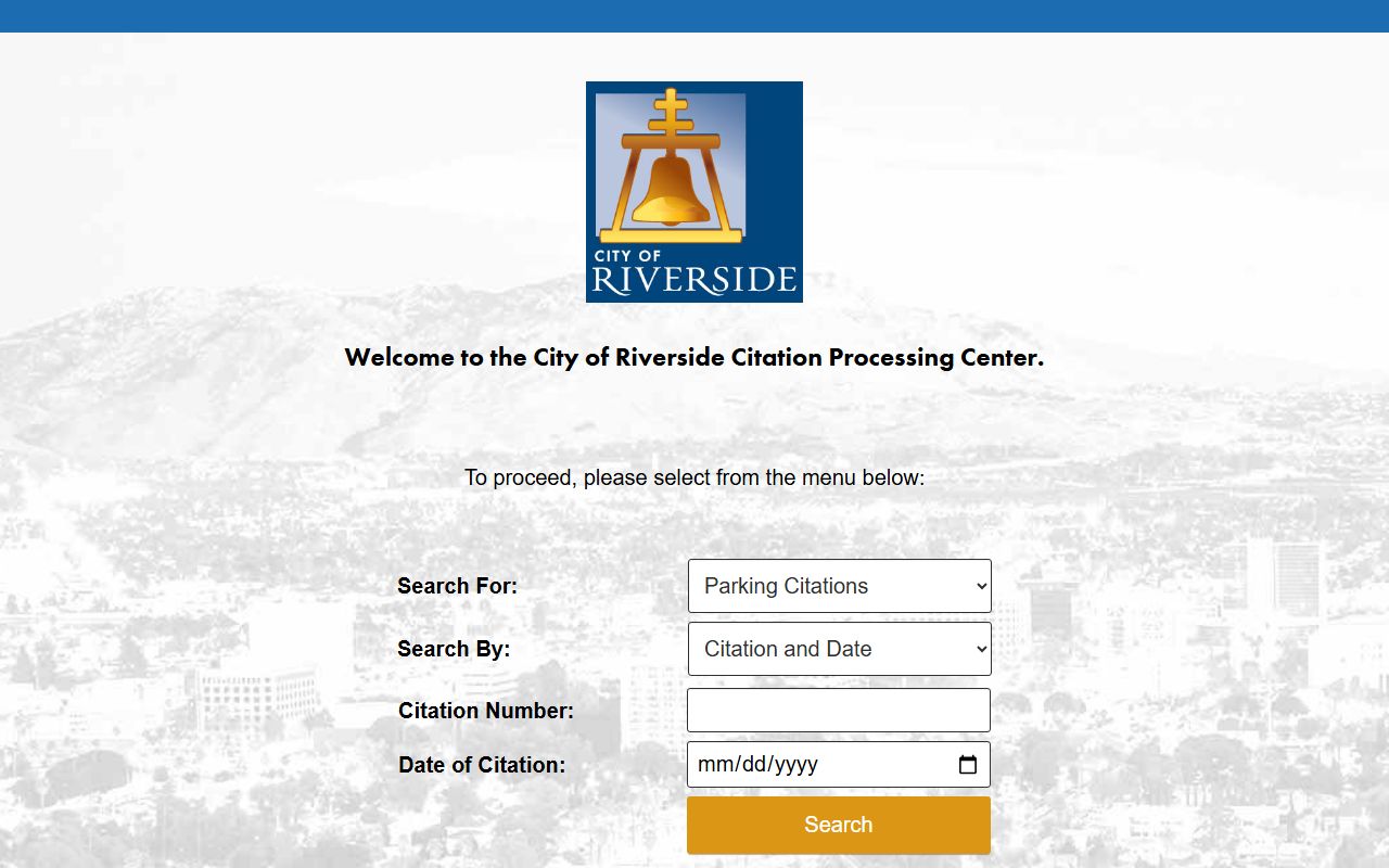 Riverside citation payment portal for parking tickets