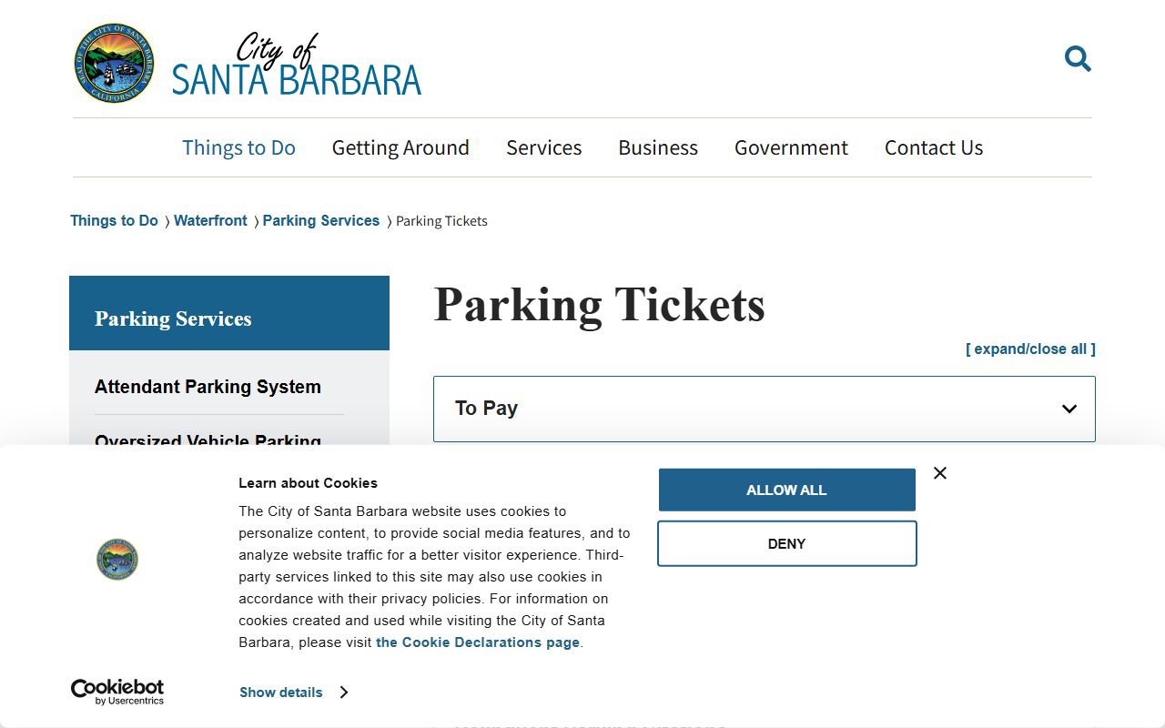 Santa Barbara parking services and traffic citation resources