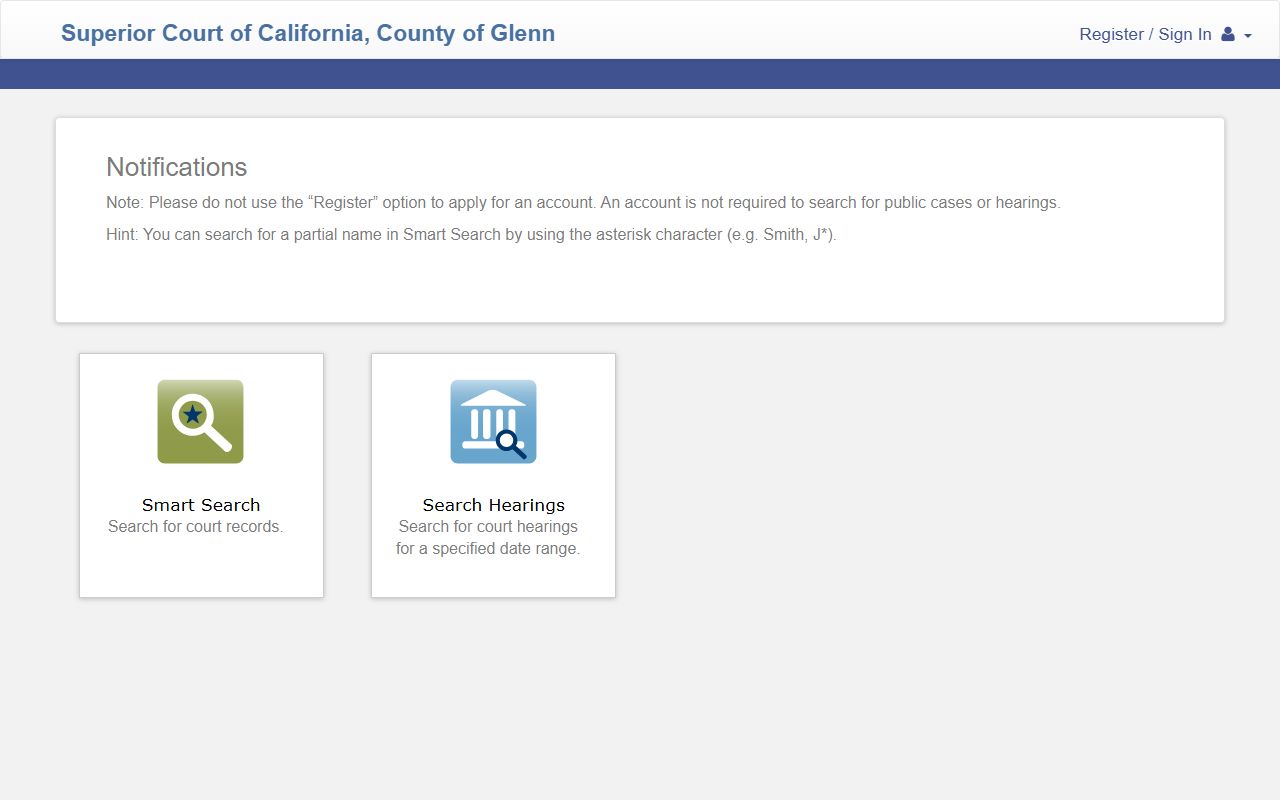 Glenn County court portal