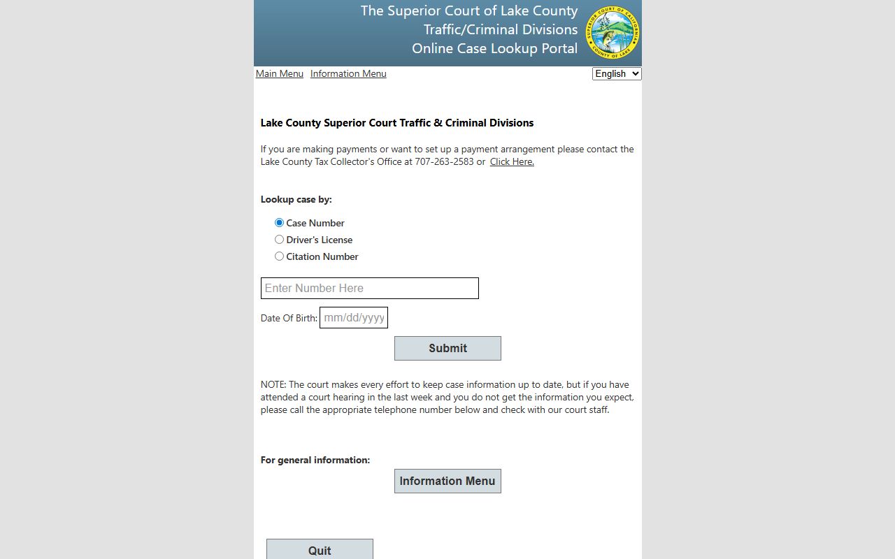 Lake County Superior Court online portal