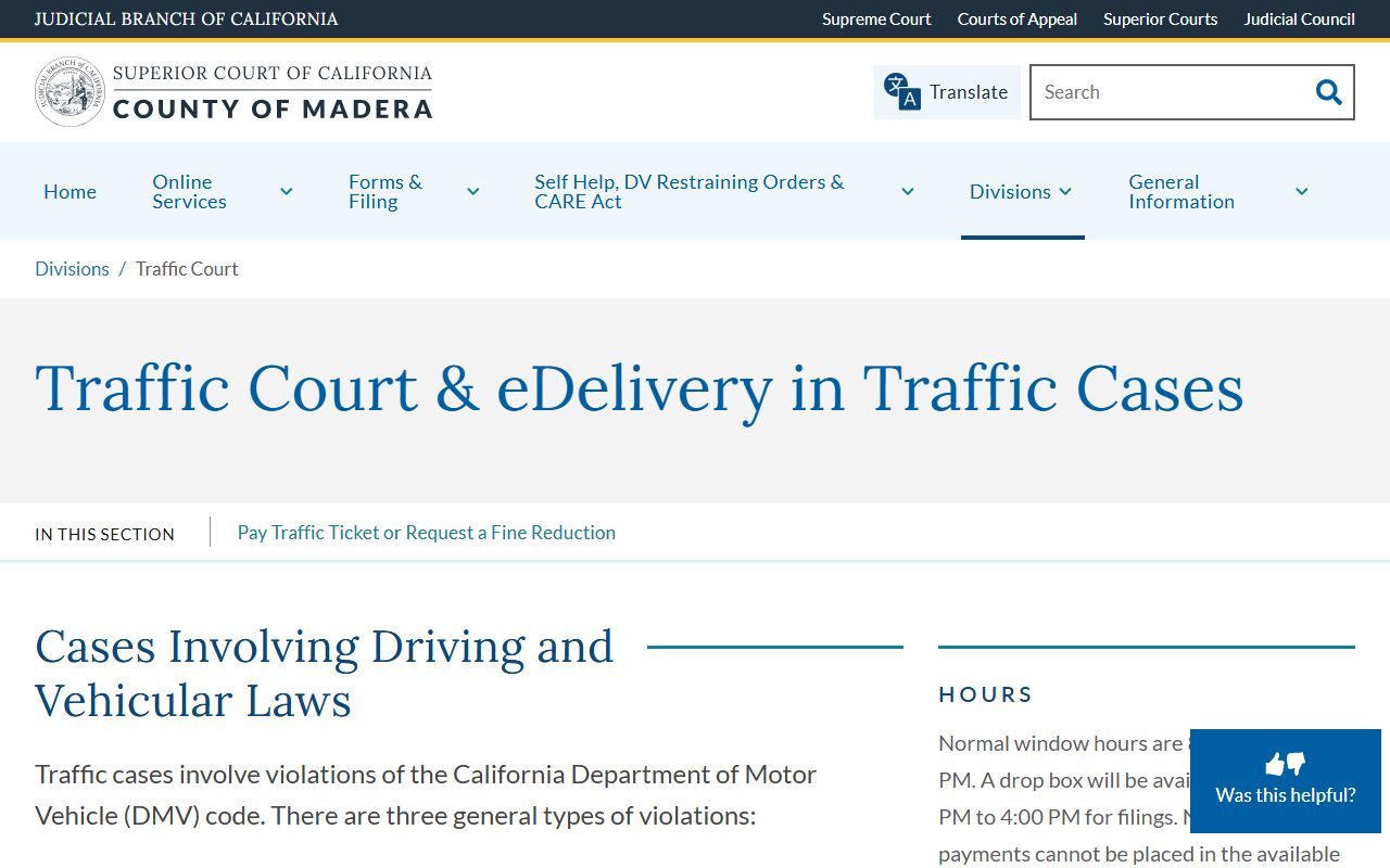 Madera County Superior Court Traffic Division