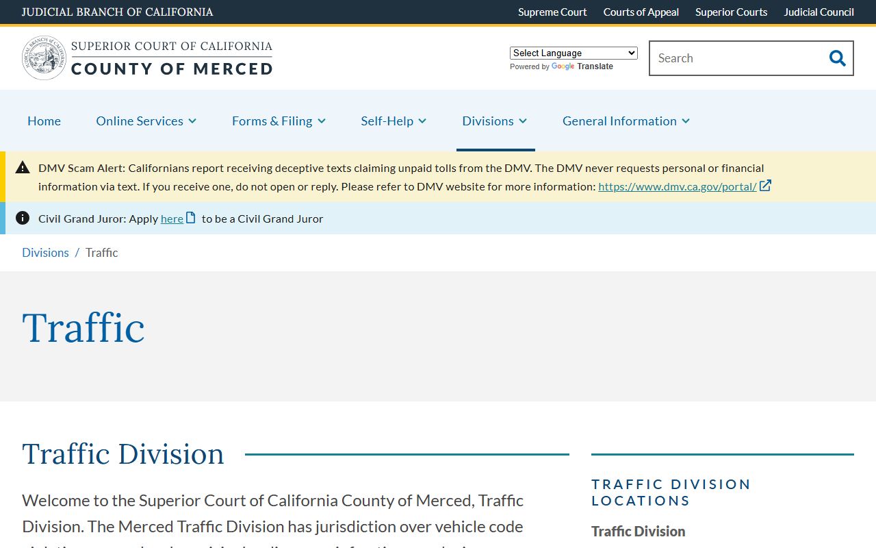 Merced County Superior Court Traffic Division