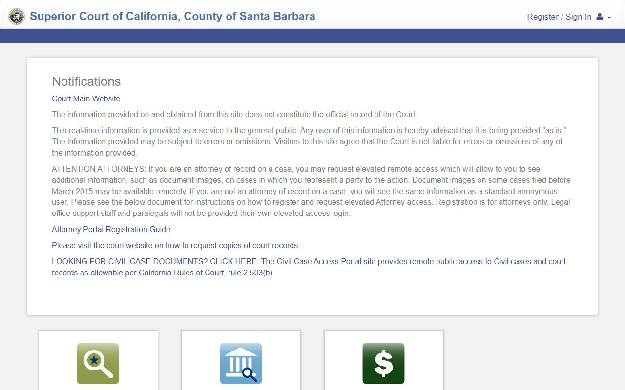 Santa Barbara County court portal